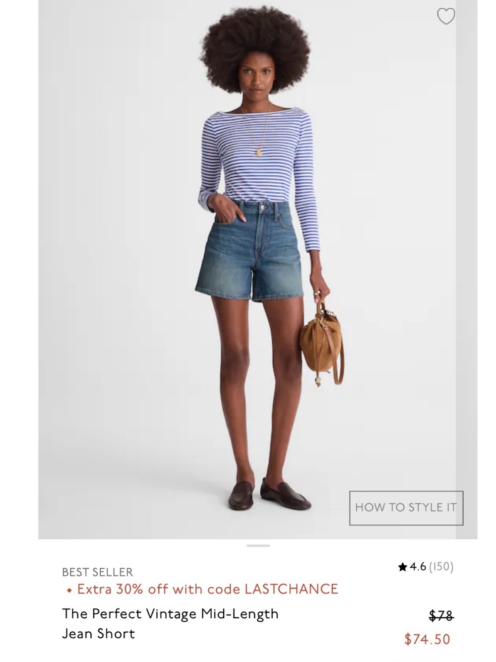 Madewell “The Perfect Mid-Length Jean Short”
